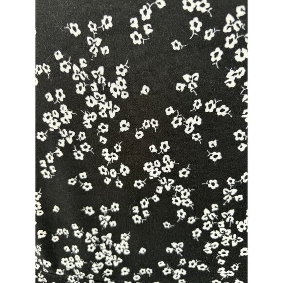 Lola + Grace Black Floral Long Sleeve Mini Dress XS Cottagecore Romantic - Picture 5 of 7